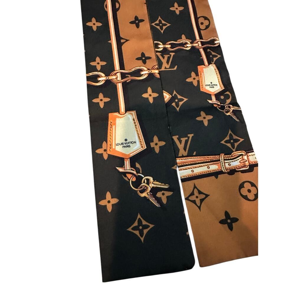 Louis Vuitton Women's Brown Silk Monogram Confidential Bandeau Headband - Picture 10 of 11